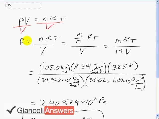Giancoli 6th Edition, Chapter 13, Problem 35 solution video poster
