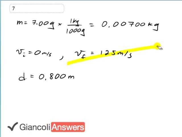 Giancoli 6th Edition, Chapter 4, Problem 7 solution video poster