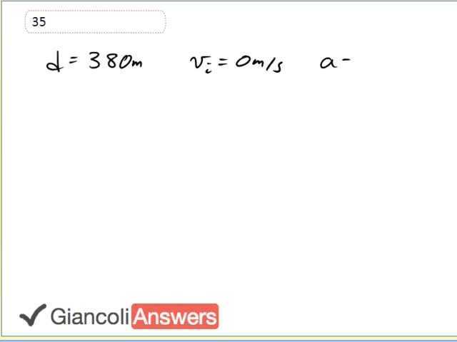 Giancoli 6th Edition, Chapter 2, Problem 35 solution video poster