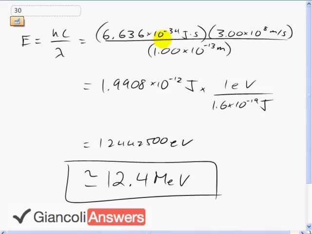 Giancoli 6th Edition, Chapter 30, Problem 30 solution video poster