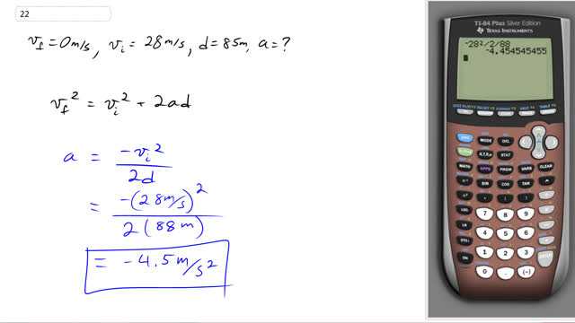 Giancoli 7th "Global" Edition, Chapter 2, Problem 22 solution video poster