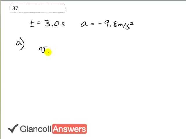 Giancoli 6th Edition, Chapter 2, Problem 37 solution video poster