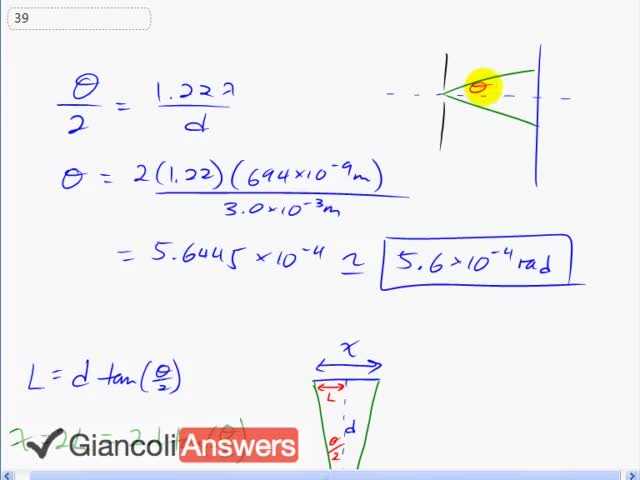 Giancoli 6th Edition, Chapter 28, Problem 39 solution video poster