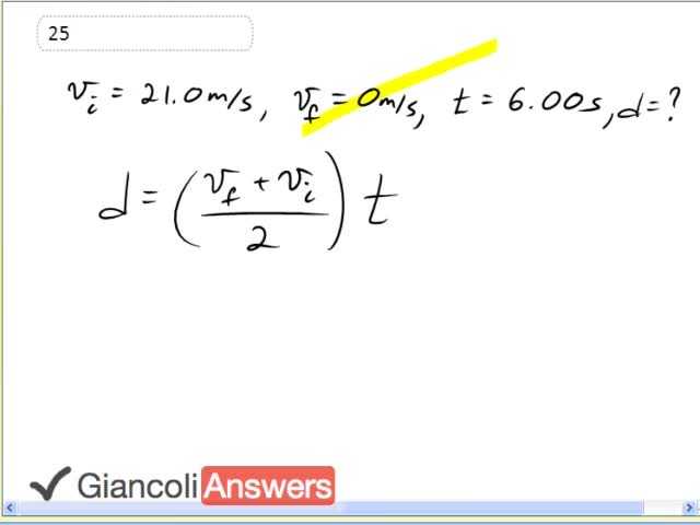 Giancoli 6th Edition, Chapter 2, Problem 25 solution video poster