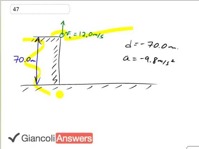 Giancoli 6th Edition, Chapter 2, Problem 47 solution video poster