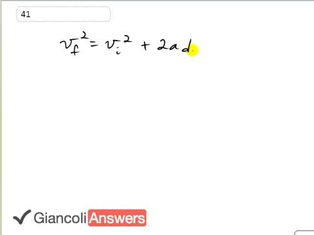 Giancoli 6th Edition, Chapter 2, Problem 41 solution video poster