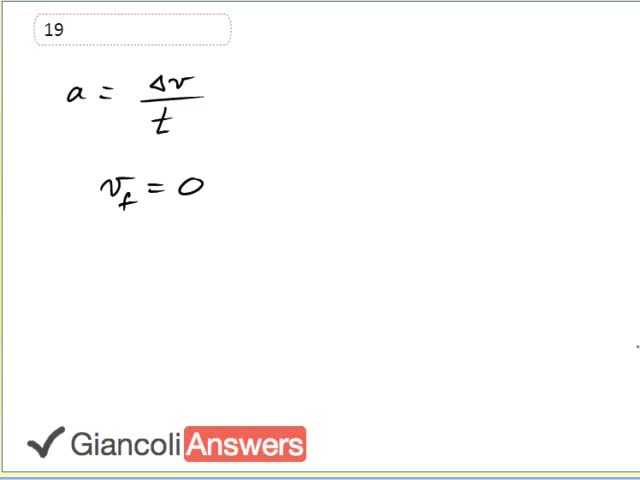 Giancoli 6th Edition, Chapter 2, Problem 19 solution video poster