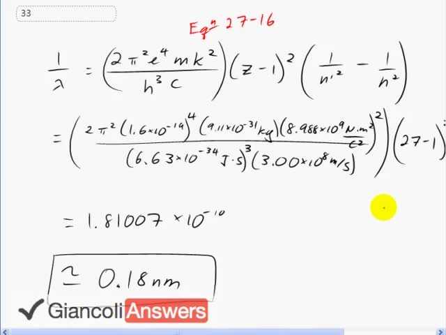 Giancoli 6th Edition, Chapter 28, Problem 33 solution video poster