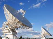 Radio telescopes view the sky with electromagnetic waves