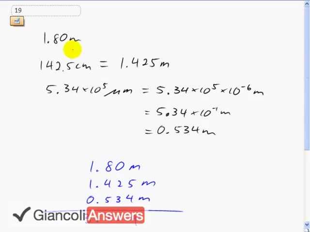 Giancoli 6th Edition, Chapter 1, Problem 19 solution video poster
