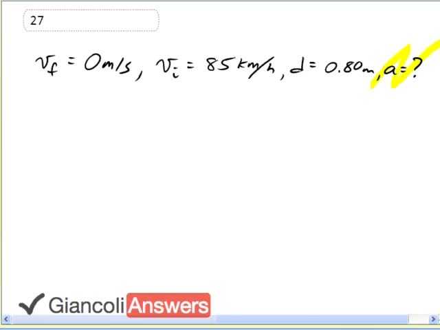 Giancoli 6th Edition, Chapter 2, Problem 27 solution video poster