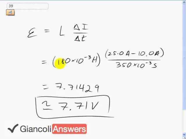 Giancoli 6th Edition, Chapter 21, Problem 39 solution video poster