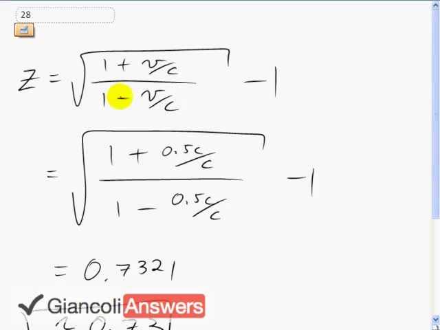 Giancoli 6th Edition, Chapter 33, Problem 28 solution video poster