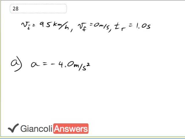 Giancoli 6th Edition, Chapter 2, Problem 28 solution video poster