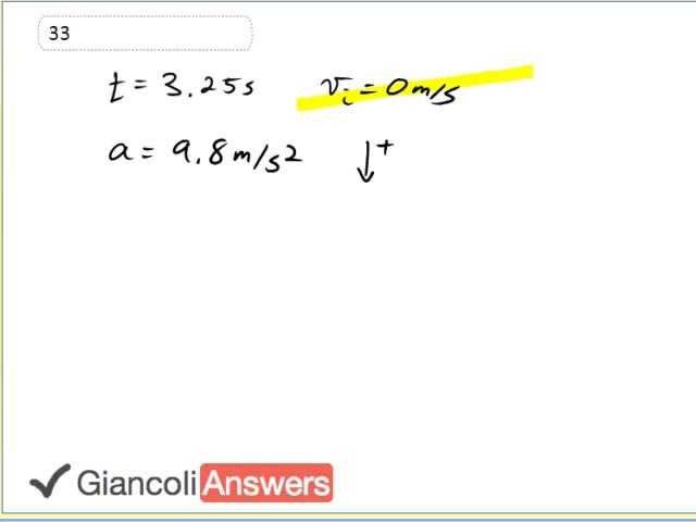 Giancoli 6th Edition, Chapter 2, Problem 33 solution video poster